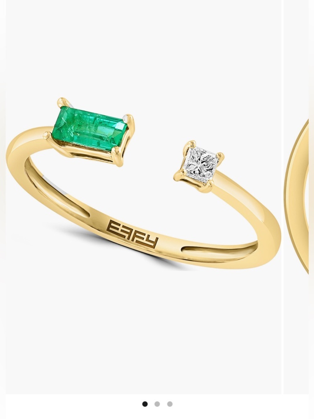 New 14K Gold Ring with Emerald and Diamonds Size 7 - Picture 1 of 11
